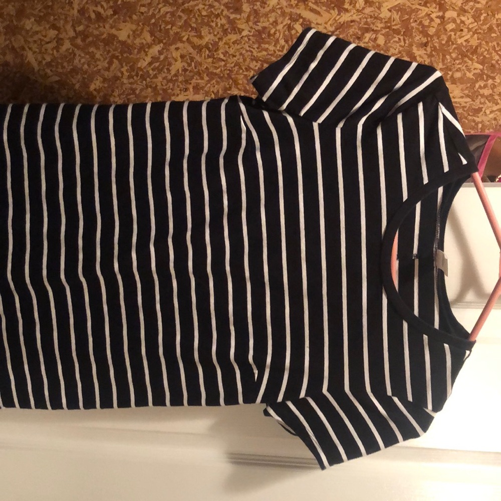 black and white striped dress